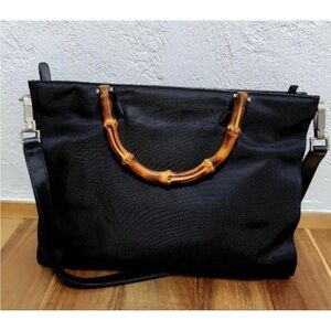 Gucci Black Tote with Bamboo Accent
